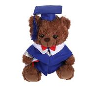 TOBBOMEY Doctor's Suit Bear Doll Poupée d'ours De Graduation De Docteur Doux Poupée Diplômée Mini Ours De Remise des Diplômes Jouets d'animaux pour La Saison des Diplômes Peluche Bleu