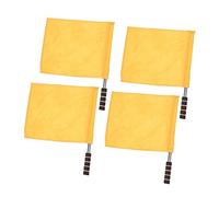 TOBBOMEY Drapeau D'arbitre De Match Jaune 4 Pièces En Acier Inoxydable Poignée En Mousse Léger Et Visible Pour Arbitrage Athlétisme Et Matchs De Football En Extérieur