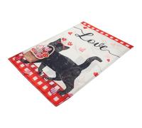 TOBBOMEY Drapeau de Jardin en Lin Double Face Saint-Valentin 46X30 CM Décoration Extérieure Chic pour Piscine et Jardin Résistant à L’Usure Imprimé « Bienvenue à Notre Piscine »