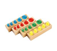 TOBBOMEY Éducatif Cylindres Bois Colorés Montessori pour Apprentissage des Formes et Développement Motricité Fine des Garçon Fille