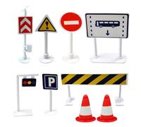 TOBBOMEY Ensemble 9 Panneaux de Signalisation Routière pour Garçon et Filles, Cognitif Éducatif, Panneaux Simulés en Plastique Coloré, Apprentissage Sécurité Routière et Jeu Interactif