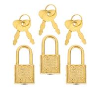TOBBOMEY Ensemble de 3 Lot de Cadenas Vintage pour Coffre Pirate Serrure Décorative Légère avec Clés Facile à Installer pour Protection Anti-vol Accessoires pour Boîte et Coffre Au Trésor