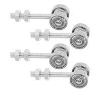 TOBBOMEY Ensemble de 4 Roulettes pour Rail de Porte Coulissante, Double Roulement M8X60, Acier C30, Diamètre 24 MM, Poulies Silencieuses pour Portes de Garage et Placard, Installation