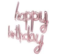 TOBBOMEY Ensemble de Ballons d'Anniversaire en Aluminium «Joyeux Anniversaire» Rose Doré Lettres Gonflables Décoratives pour Fête d'Anniversaire Garçon et Filles Décoration Festive et