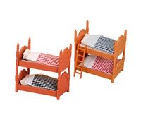 TOBBOMEY Ensembles de Meubles Miniatures pour Maison de Poupée, Lits Superposés Miniatures en Bois, 2 Pièces, Décoration Réaliste pour Accessoires de Poupée, Jouets pour Garçon et Filles,