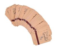 TOBBOMEY Étiquettes Vierges en Papier Kraft 80 Pièces - Mini Étiquettes Perforées Marron pour Présents Décorations de Fête et Emballage DIY - Cartes D’Écriture pour Anniversaire Mariage