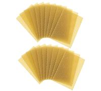 TOBBOMEY Feuilles de Cire Gaufrée en Nid d'abeille Naturelle pour Apiculture 30 Pièces 133 X 9 CM Cire d'abeille Pure pour Cadres de Ruche Fabrication de Bougies et Loisirs Créatifs