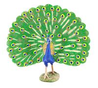 TOBBOMEY Figurine Paon Décorative de Bureau Réaliste Plastique Modèle Éducatif Créatif pour Garçon Fille Ornement Maison et Bureau Cadeau Educatif Fille Garçon