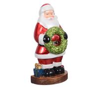 TOBBOMEY Figurine Père Noël Résine pour Cheminée Décoration de Noël Traditionnelle et Blanche Ornement Compact pour Étagère Bureau et Foyer Cadeau Élégant
