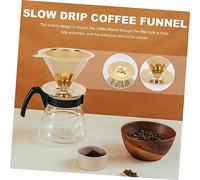 TOBBOMEY Filtre à Café Acier Inoxydable Double Entonnoir Café Dripper à Débit Stable pour Infusion Filtre Réutilisable Pratique et Sûr Compatible Usage