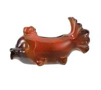 TOBBOMEY Fontaine Décorative en Céramique Koï sans Pompe pour Aquarium et Jardin Sculpture Animale Traditionnelle Jet D’Eau Naturel Filtration Intégrée pour Bassin et Décoration