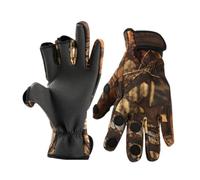 TOBBOMEY Gants de Sport Dérapants Néoprène Isolants Trois Doigts Coupe Vent pour Cyclisme et Camping Camouflage XL