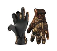 TOBBOMEY Gants Hiver Néoprène Dérapants Camouflage Trois Doigts Coupe Vent pour Cyclisme et Conduite