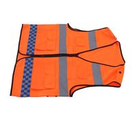 TOBBOMEY Gilet de Sécurité Haute Visibilité Orange Réfléchissant Gilet de Chantier Respirant Remplaçable Adapté Aux Travaux Extérieurs et Cyclisme de Nuit Protection pour Hommes et Femmes