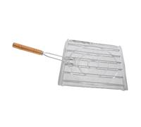 TOBBOMEY Grill Basket avec Poignée Panier Carré Acier Inoxydable pour Poisson Accessoire Barbecue Polyvalent pour Cuisson Vapeur et Refroidissement Facile à Nettoyer
