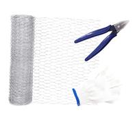 TOBBOMEY Grillage Hexagonal Galvanisé 0,4 x 5 m pour Jardin Et Élevage Volaille, Treillis Métallique Léger Et Solide, Coupe Facile Ciseaux, pour Bricolage Et Clôture Sécurisée