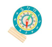 TOBBOMEY Horloge en Bois Éducative pour Garçon et Filles, 1 Pièce, Puzzle Horloge à Chiffres Colorés, D'éveil et Stimulation Temporelle, Apprentissage Préscolaire et Développement Cognitif