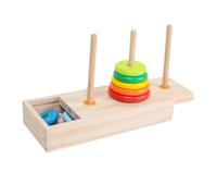 TOBBOMEY Jeu de Construction Bois Anneaux Arc-Ciel Empilables Éveil Sensoriel pour Garçon Fille Développement Logique Motricité Fine et Reconnaissance des Formes