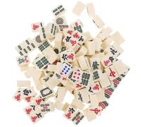 TOBBOMEY Jeu de Mahjong Portable Mini pour Voyage Camping et Loisirs Familial Ensemble Complet avec Accessoires pour Soirée et Jeu de Société