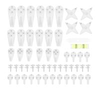 TOBBOMEY Kit de 44 Crochets Muraux sans Perçage pour Murs Durs en Béton, Supports Invisibles Blancs pour Cadres Photo, Tableaux, Miroirs - Fixation sans Trace ni Clou, pour Décoration