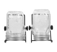 TOBBOMEY Kit de Germination 2 Pièces avec Couvercles en INOX 304 et Supports pour Bocaux Mason 16 Oz Standard et Large Maille Filtrante pour Germination Uniforme pour Micro-Pousses