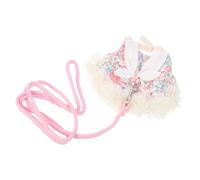 TOBBOMEY Kit de Laisse et Costume Décoratif pour Lapin Nain Tissu Léger Rose Taille M Adapté aux Lapins Bélier pour Promenade en Extérieur