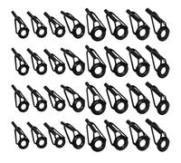 TOBBOMEY Kit de Réparation pour Embouts de Canne à Pêche 32 Pièces Anneaux en Céramique à Faible Friction et Guides en Acier Inoxydable Tailles 18×6 MM à 26×8 MM Compatible Eau Douce et