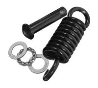 TOBBOMEY Kit de Ressorts Robustes pour Balancelle et Chaise Suspendue, Quincaillerie Suspendre en Métal Noir, 1 Grand Ressort, 1 Goupille, 3 Amortisseurs pour Montage Extérieur Patio