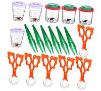 TOBBOMEY Kit Exploration Insectes Garçon Fille avec Loupe et Pinces Boîte Observation Portable Outils Scientifiques pour Collecte et Extérieur
