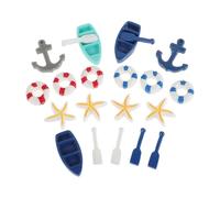 TOBBOMEY Kit Miniature de Décorations Plage Résine Figurines Nautiques Colorées et Accessoires pour Maison Côtière pour Création de Scènes Miniatures et Décorations Thème Bord de Mer