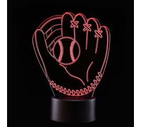 TOBBOMEY Lampe 3d de Moufles de Baseball Lumière LED Multicolore Tactile, Lampe D’ambiance Festive sans Pile, Veilleuse Décorative pour Fête, Maison et Bureau, Effet Lumineux Doux