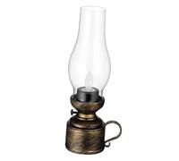 TOBBOMEY Lampe à Pétrole Rétro LED sans Flamme Lanterne Décorative Plastique Légère et Compacte Lampe Ambiance pour Dîner Famille et Décoration Intérieure