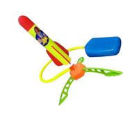 TOBBOMEY Lance-roquettes pour Garçon et Filles 3 Fusées Souples sans Lumière, Lanceur Pneumatique à Pied, Jeu D'extérieur Sûr et Léger pour Jardin et Activités en Plein Couleur Aléatoire