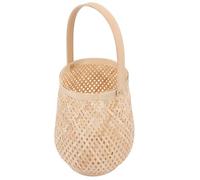 TOBBOMEY Lanterne Bambou avec Anse Abat-jour Minimaliste pour Bougie Décoration Intérieure Élégante et Portable pour Table et Salon