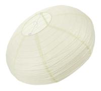 TOBBOMEY Lanterne en Papier Pliable Ovale Beige 40 CM Armature en Fer Abat-Jour Suspendu pour Décoration Intérieure Fête Mariage et Ambiance Chaleureuse