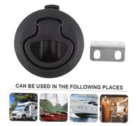 TOBBOMEY Loquet Encastré Noir Verrouillage Uv Stabilisé Poignée Trappe Bateau pour Camping et Bateaux