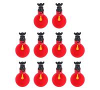TOBBOMEY Lot de 10 Abreuvoirs Automatiques pour Volailles Rouges, Petit Format, Buveur d'eau pour Poulets, Cailles Et Pigeons, Matériel Solide Adapté Élevage Extérieur Et Intérieur