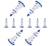 TOBBOMEY Lot de 10 Mini Phares en Résine Bleue Ornement de Paysage Miniature Accessoires Décoratifs pour Maison de Poupée Micro-Paysage et Photographie Décoration Créative et Solide