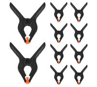 TOBBOMEY Lot de 10 Pinces à Ressort en Plastique Robuste 4 Pouces Pinces à Bois Polyvalentes pour Bricolage Photographie et Loisirs Créatifs Maintien Ferme pour Fonds et Tissus Outils