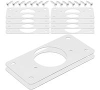 TOBBOMEY Lot de 10 Plaques de Réparation de Charnière en Acier Inoxydable Trou Taraudé Support de Réparation pour Portes d'Armoires et Placards Kit de Renfort pour Meubles Installation