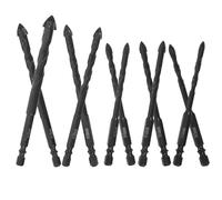 TOBBOMEY Lot de 10 Set de Forets en Alliage Carbure pour Béton et Carrelage - Tailles Assorties 5/6/8/10/12 Mm - Coffret Noir - Forets à Maçonnerie, Vitrocéramique et Bois - Perçage Rapide