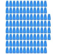 TOBBOMEY Lot de 100 Cache-Bottes de Connecteur Rj45 pour Câble Réseau Cat5 Cat6 Protection Anti-Flexion et Anti-Poussière Plastique Bleu Accessoire Indispensable pour Câbles Ethernet