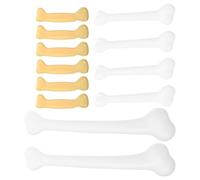 TOBBOMEY Lot de 12 Faux Os en Plastique Réalistes pour Loisirs Créatifs Décoration D’Halloween et Jeux D’Garçon et Filles - Petits Moyens et Grands Os Factices pour Fêtes Chasses au