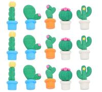 TOBBOMEY Lot de 15 Gommes Fantaisie de Cactus Couleurs Aléatoires Gomme Créative et Sûre pour Étudiants pour L'École Bureau Set de 3 Boîtes de 5 Pièces Couleur