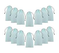 TOBBOMEY Lot de 16 Pochettes en Tissu Léger Bleu Clair 26X13 CM pour Masque de Ski - Housse Souple Anti-Poussière Cordon de Serrage - Paquet de Protection Multifonction pour Lunettes de