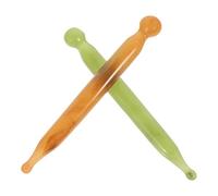 TOBBOMEY Lot de 2 Bâtons de Massage Gua Sha en Résine Outil D’Acupression pour Visage et Corps Masseur Facial pour Stimuler Circulation Sanguine Détente et Bien-Être Couleur Beige et