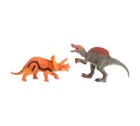 TOBBOMEY Lot de 2 Dinosaures en Caoutchouc Solide Modèles Réalistes de Parasaurolophus et Tricératops Jouets Éducatifs pour Garçon et Filles Décoration Créative et Modèle de Simulation