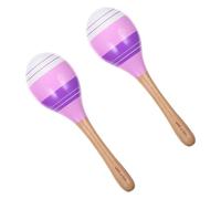 TOBBOMEY Lot de 2 Maracas Éducatives pour Garçon et Filles Jouets de Percussion Colorés en Plastique Instruments de Musique Ludiques pour Éveil et Coordination Œil-Main Violet pour