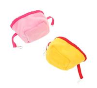 TOBBOMEY Lot de 2 Nids Suspendus pour Hamster et Oiseaux en Cage Hamac Chaud en Tissu Doux Rose Clair et Jaune Nid D’Hiver Isolant et Confortable pour Calopsitte Perruche Ondulée