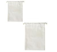 TOBBOMEY Lot de 2 Paquet à Farine en Coton et Lin Grand Format Pochette de Rangement Ménagère Écologique pour Farine de Riz Réutilisable et Facile à Nettoyer Conservation la Cuisine